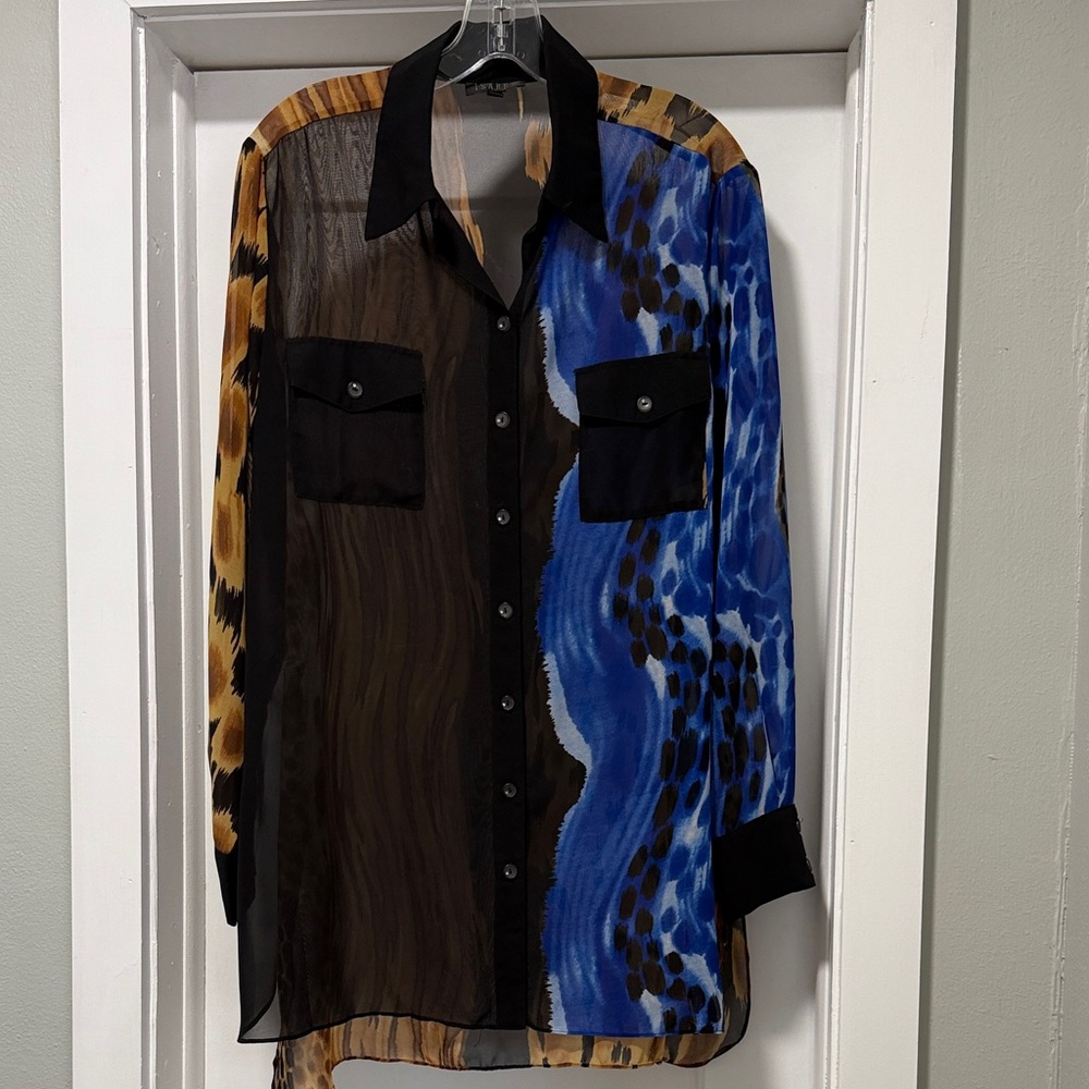 Isabel stylish Women's Boutique Button Down Shirt - Black, Brown, Blue